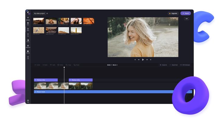 Clipchamp video editor running on Windows.