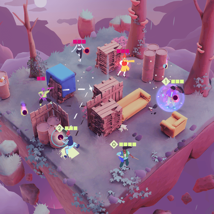 Desta and their friends toss dodgeballs in Desta: The Memories Between.