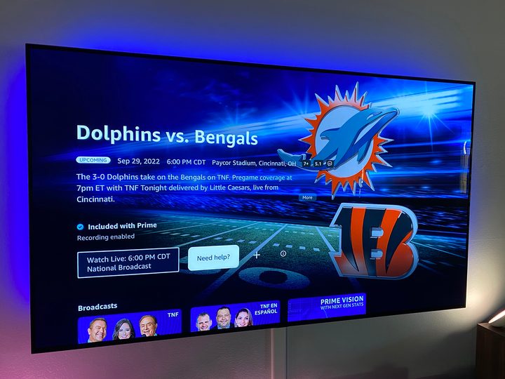 Dolphins-Bengals on Thursday Night Football.