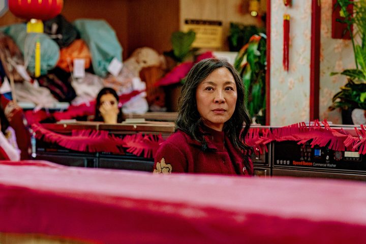 Michelle Yeoh looks on in Everything Everywhere All at Once.