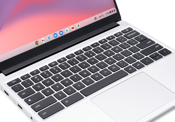 The Framework Laptop Chromebook Edition showing its keyboard.