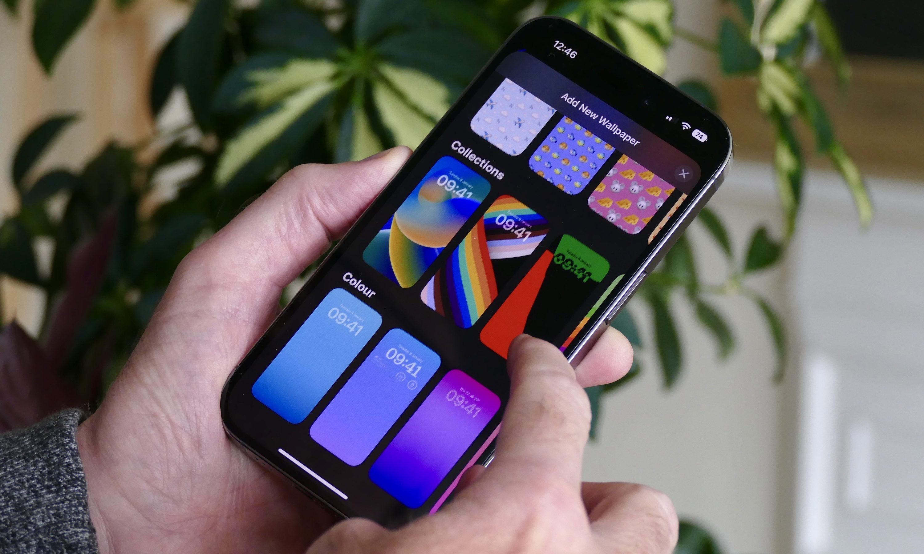 Wallpaper settings on the iPhone 14 Pro.