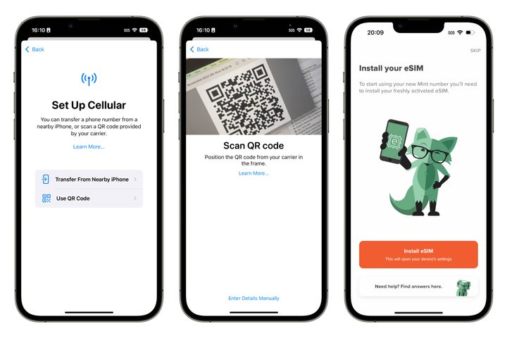 eSIM setup on Mint Mobile