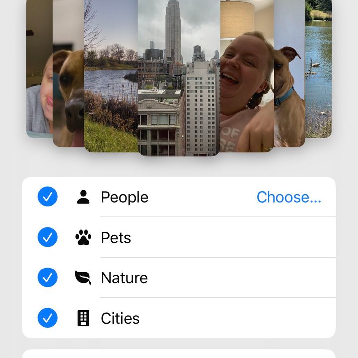 Photo Shuffle selector for the Lock Screen in iOS 16.