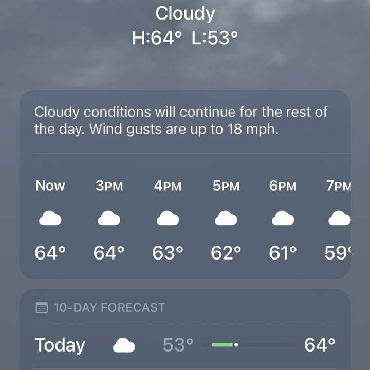 Weather app in iOS 16.