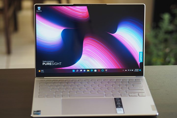 Lenovo Slim 9i front view showing display and keyboard deck.