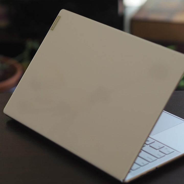 Lenovo Slim 9i rear view showing lid and logo.