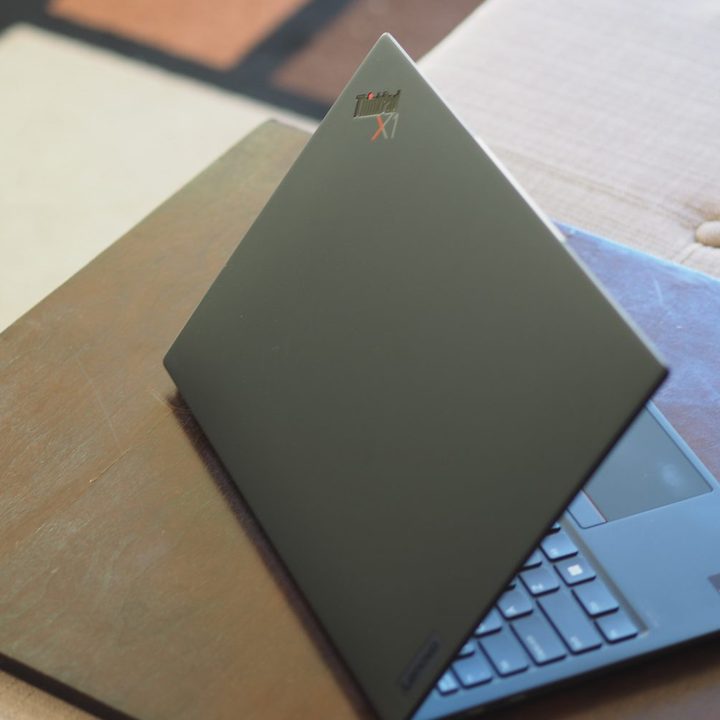 Lenovo ThinkPad X1 Nano Gen 2 rear view showing lid and logo.