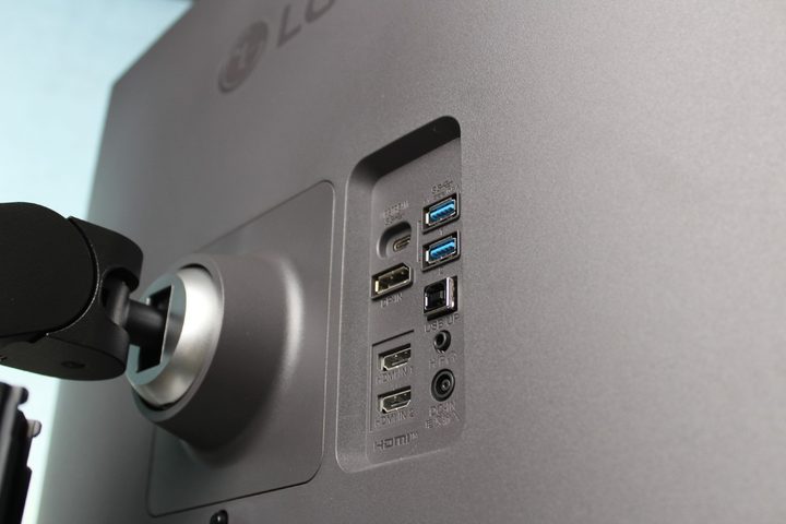 The ports on the back of the LG DualUp.