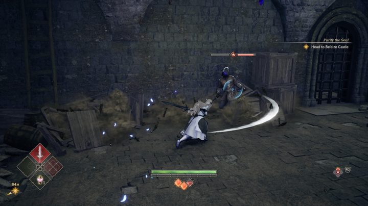 Maria fighting a demon in Valkyrie Elysium.