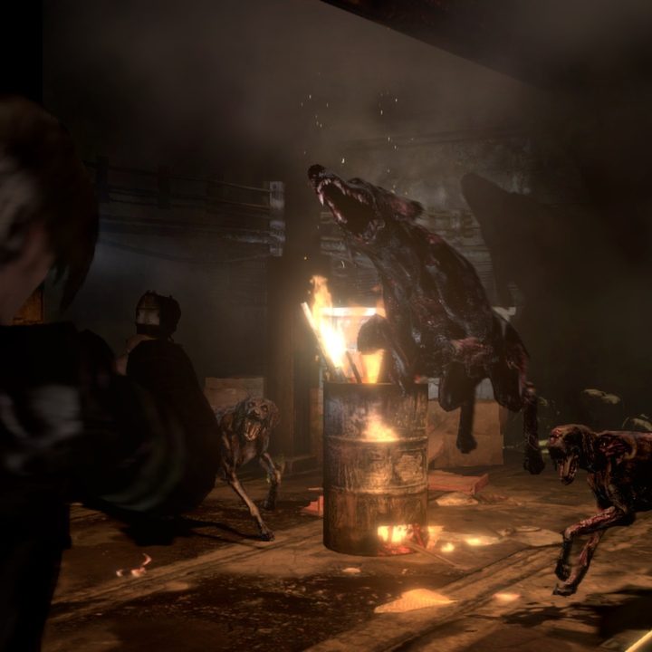 Leon S Kennedy shoots a dog in Resident Evil 6.