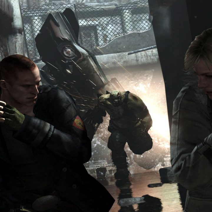 Jake Muller runs from a monster in Resident Evil 6.