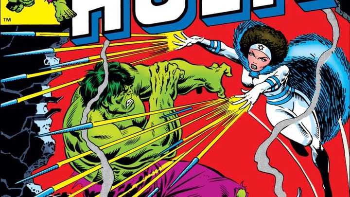 Sabra fights the Hulk in a Marvel comic book.