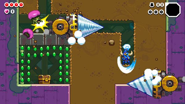 Shovel Knight digs down into the dirt in Shovel Knight Dig.