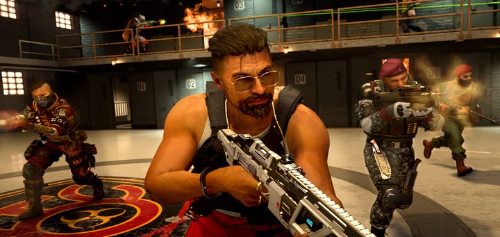 Characters in the cell area of Prison on Rebirth Island in Warzone.