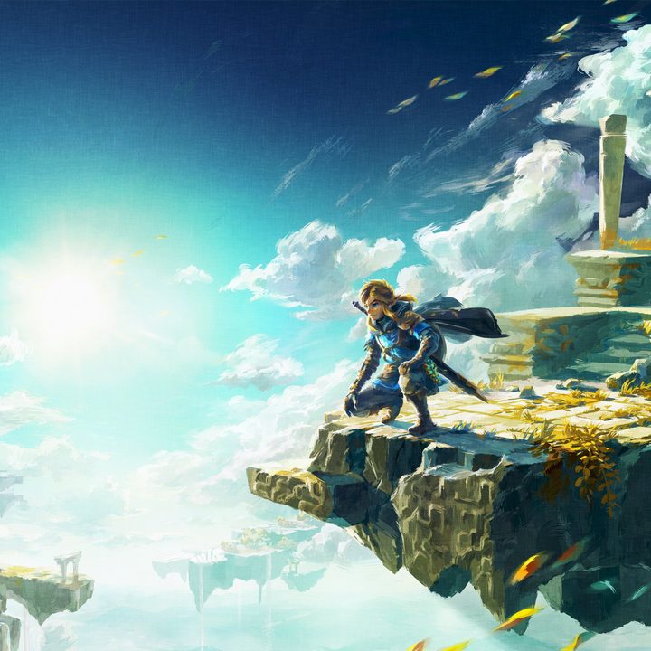 Link on island in the sky in Tears of the Kingdom.