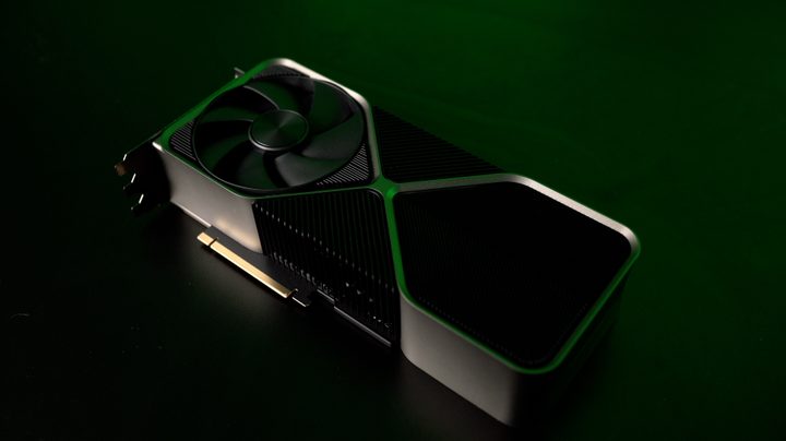 The RTX 4090 sitting on a table.