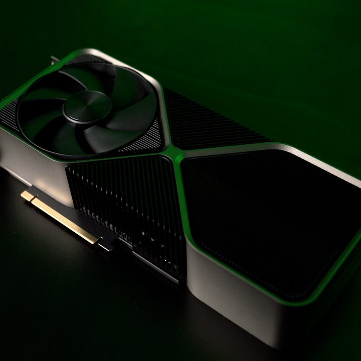 The RTX 4090 sitting on a table.