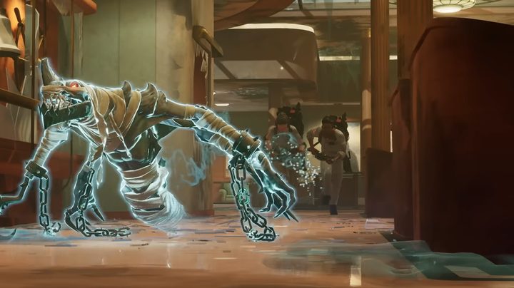 A ghost running from busters.