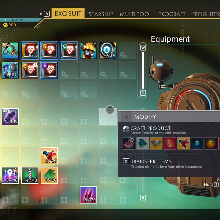 No Man's Sky inventory management