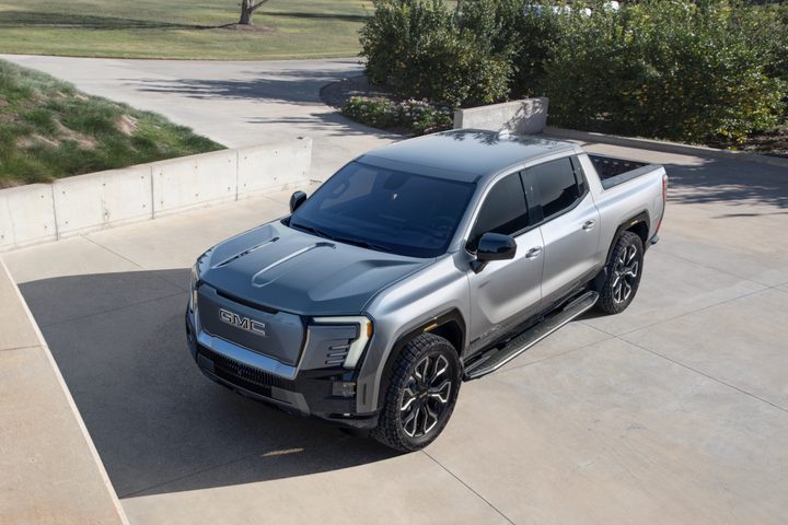 Overhead view of the 2024 GMC Sierra EV.