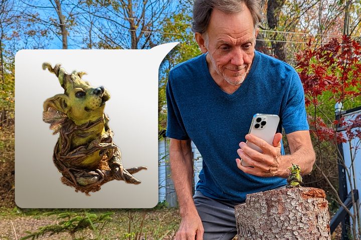 Alan Truly captures a 3D model of a figurine with an iPhone 13 Pro Max
