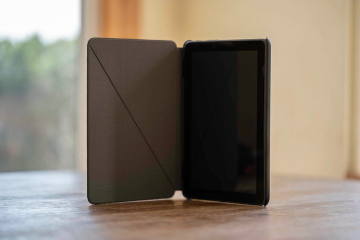The Amazon Fire HD 8 Plus (2022) screen in a case.