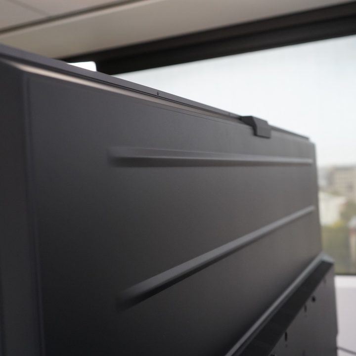 Metal backing of a Amazon Fire TV Omni QLED TV.