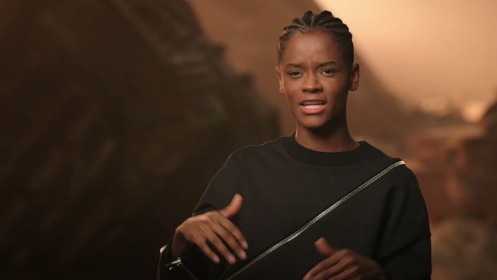Letitia Wright in a featurette for Black Panther: Wakanda Forever.