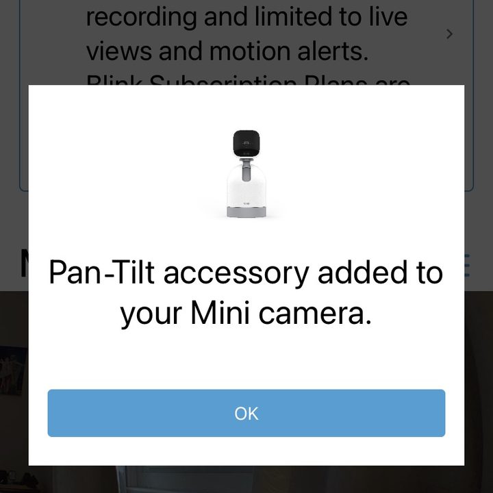 A successful mount screenshot in the Blink app.