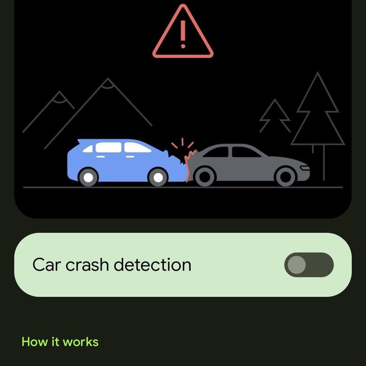 Car Crash detection demo on a Pixel.