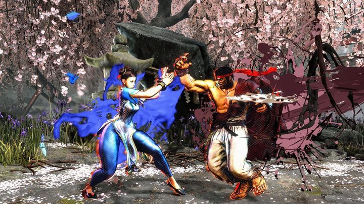 Chun-li and Ryu using drive gauge in Street Fighter 6.