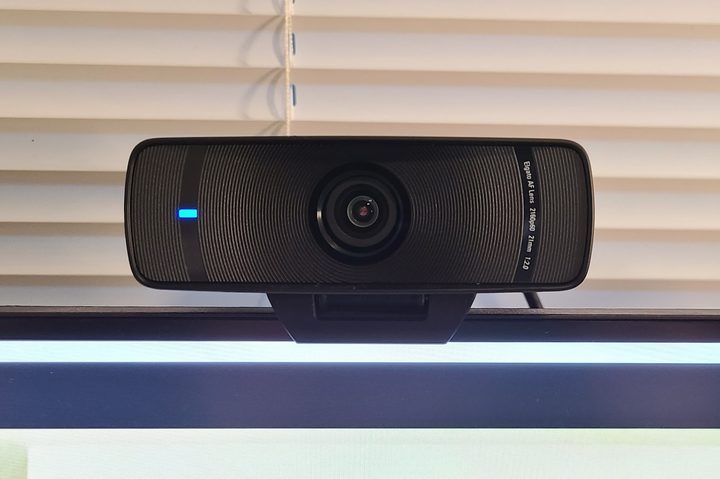 The Elgato Facecam Pro on a monitor.