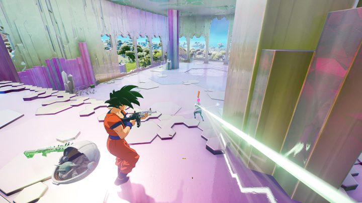 Battling The Herald in Herald's Sanctum in Fortnite.