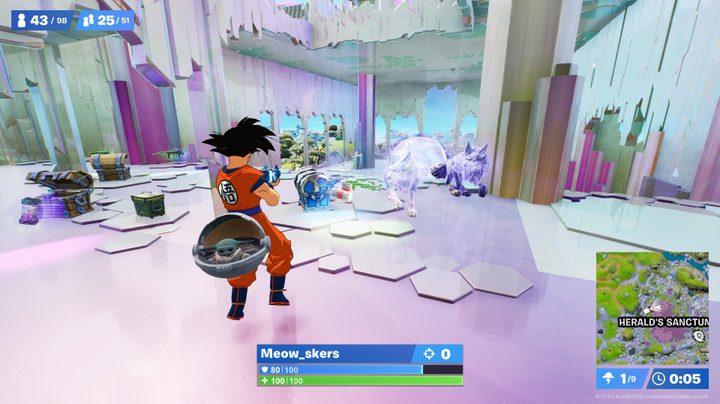 Battling wolves in Fortnite