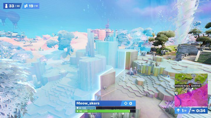 The edge of the storm in Fortnite.