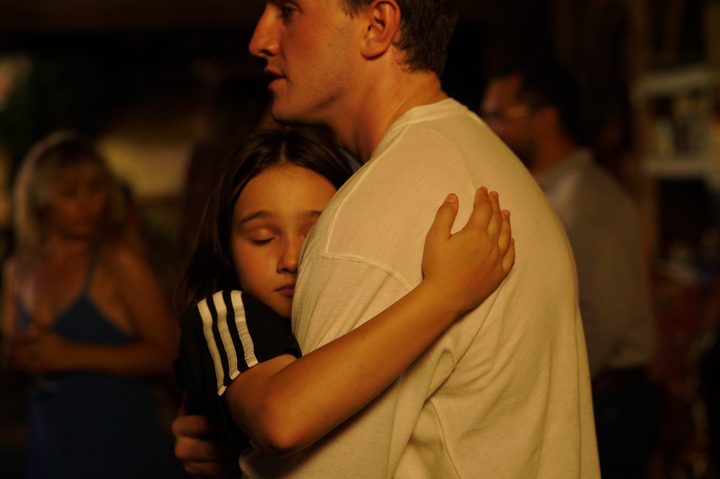 Frankie Corio hugs Paul Mescal in A24's Aftersun.
