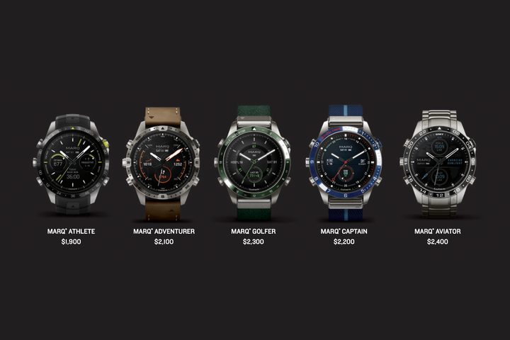 Garmin's range of 2nd generation Marq smartwatches.