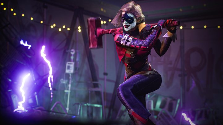 Harley Quinn prepares to swing her hammer in Gotham Knights.