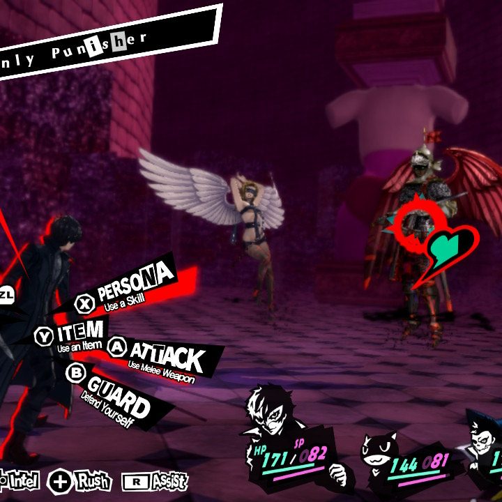 The Persona 5 Royal battle user interface on Nintendo Switch.