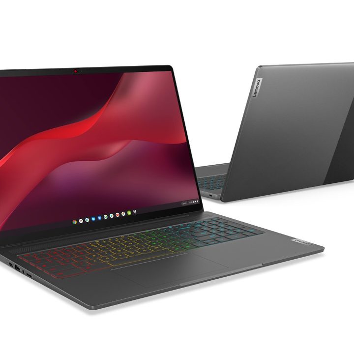 The front and back of the IdeaPad Gaming Chromebook.