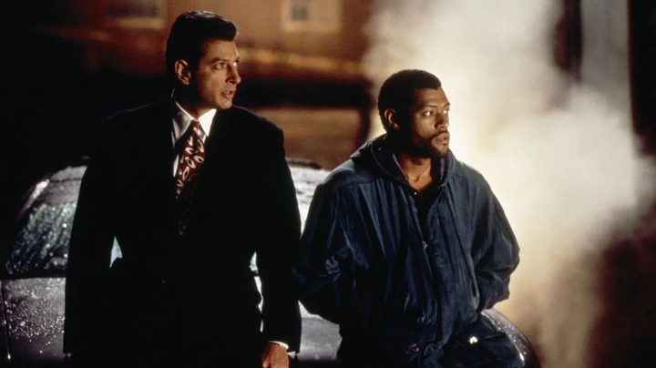 Jeff Goldblum and Laurence Fishburne in Deep Cover (1992)
