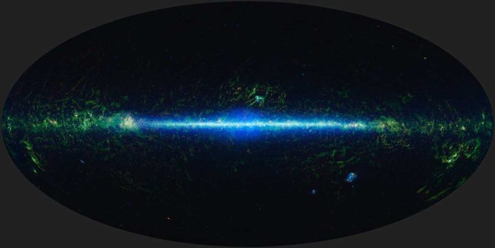 This mosaic is composed of images covering the entire sky, taken by the Wide-field Infrared Survey Explorer (WISE) as part of WISE’s 2012 All-Sky Data Release. By observing the entire sky, WISE can search for faint objects, like distant galaxies, or survey groups of cosmic objects.