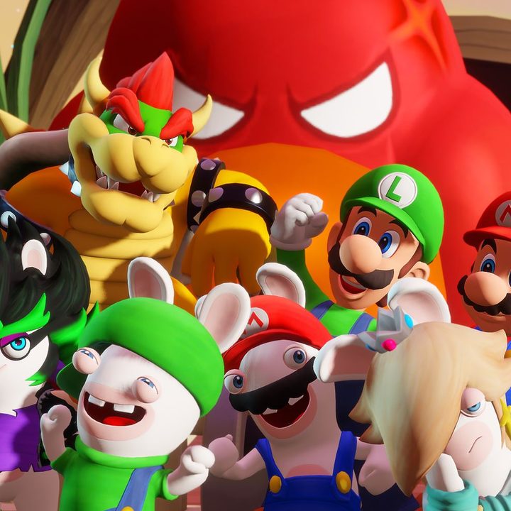 An angry Wiggler ambushes the heroes from behind in Mario + Rabbids: Sparks of Hope.