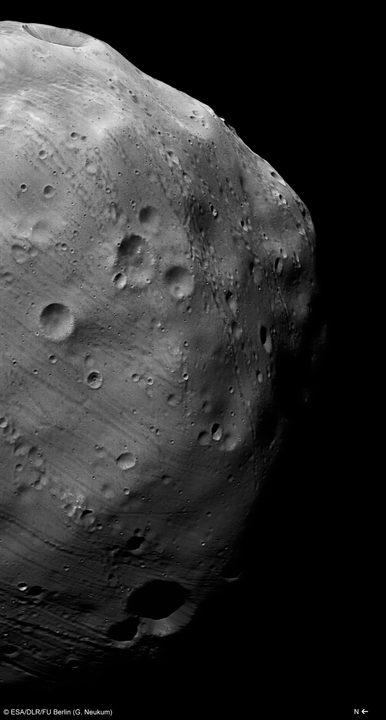 Mars Express HRSC image of Phobos, taken on 7 March 2010.