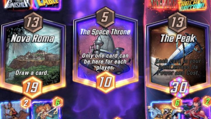 The space thjone location in Marvel Snap.