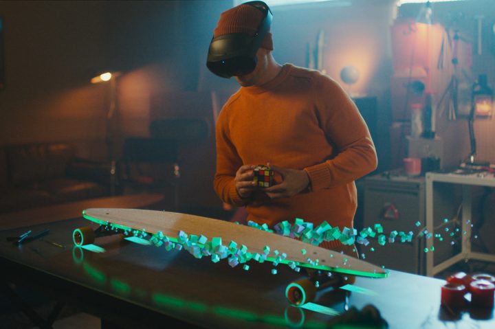 Meta Quest Pro enables 3D modeling in mixed reality.
