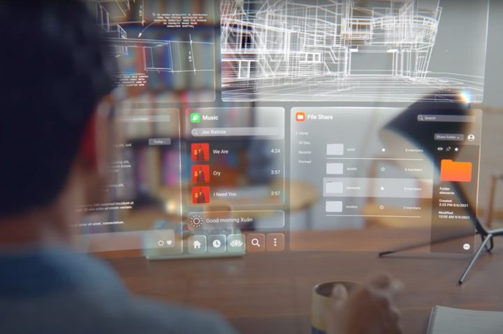 Meta showed a simulation of advanced AR glasses.