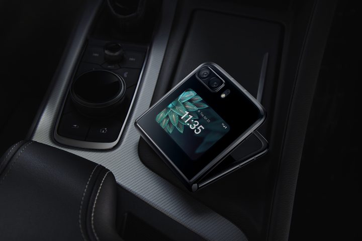 The Motorola Razr 2022 folded up.