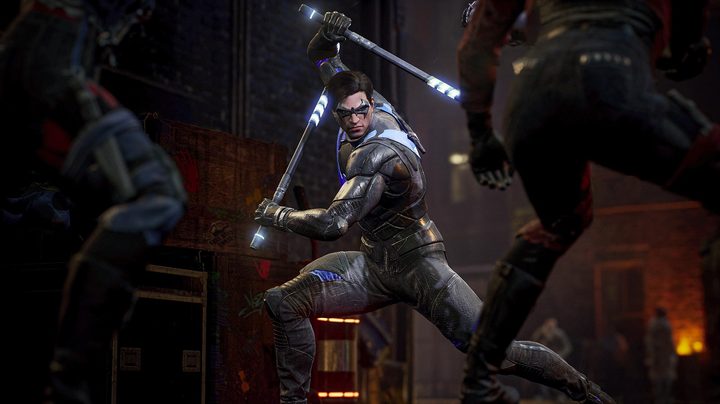 Nightwing prepares to fight enemies in Gotham Knights.